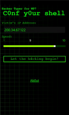 Скриншот приложения Hacker Typer for WP7 - №1