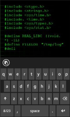 Скриншот приложения Hacker Typer for WP7 - №2