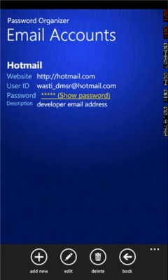 Скриншот приложения Password Organizer - №6