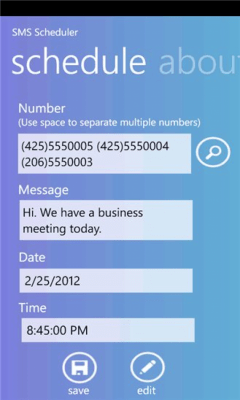 Скриншот приложения SMS Scheduler - №1