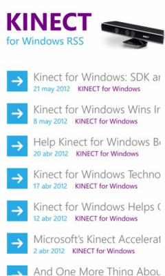 Скриншот приложения Kinect for Windows RSS - №1