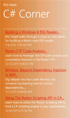 Скриншот приложения Visual Studio RSS - №1