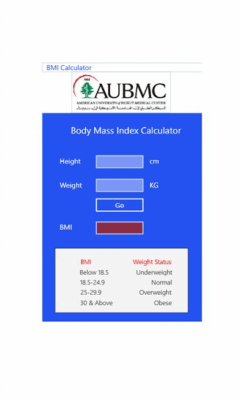 Скриншот приложения AUBMC BMI - №1