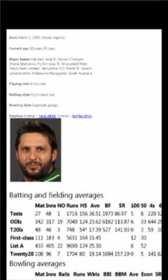 Скриншот приложения CricProfiles - №3