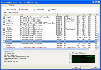 Скриншот приложения Autostart And Process Viewer - №1