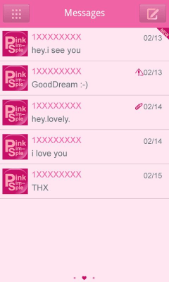 Скриншот приложения GO SMS Pro Pink simple Theme - №3