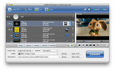 Скриншот приложения AnyMP4 DVD Ripper for Mac - №1