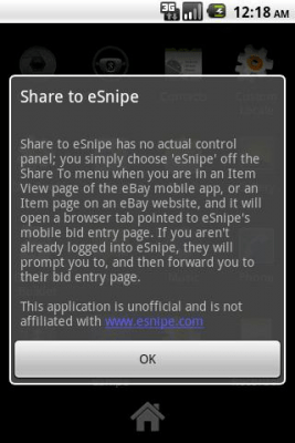 Скриншот приложения Share to eSnipe - №3