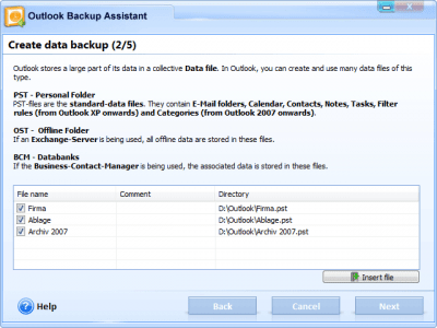 Скриншот приложения Outlook Backup Assistant - №1