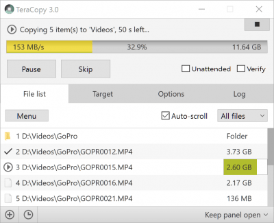Copy Large Files Over the Network Faster with TeraCopy
