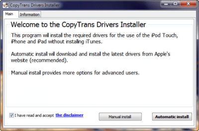 Скриншот приложения CopyTrans Drivers Installer - №1