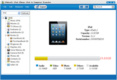 Скриншот приложения iPubsoft iPad iPhone iPod to Computer Transfer - №1