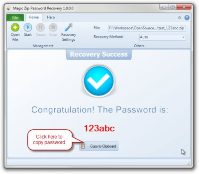 Скриншот приложения Magic Zip Password Recovery - №1