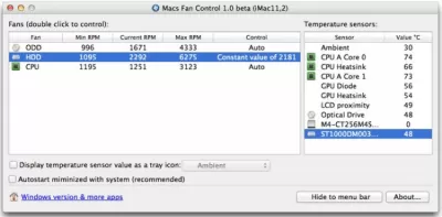Скриншот приложения Macs Fan Control - №1