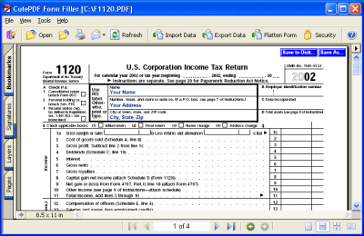 Скриншот приложения CutePDF Form Filler - №1