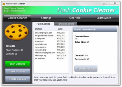 Скриншот приложения Flash Cookie Cleaner - №1