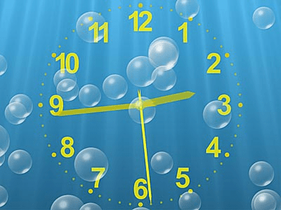 Скриншот приложения Underwater Clock Bubbles Screensaver - №1