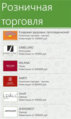 Скриншот приложения Франчайзинг - №5