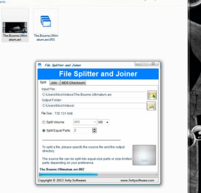 Скриншот приложения 3nity File Splitter and Joiner - №2