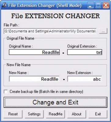 Скриншот приложения File Extension Changer Portable - №1