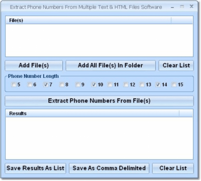 Скриншот приложения Extract Phone Numbers From Multiple Text &amp; HTML Files - №1