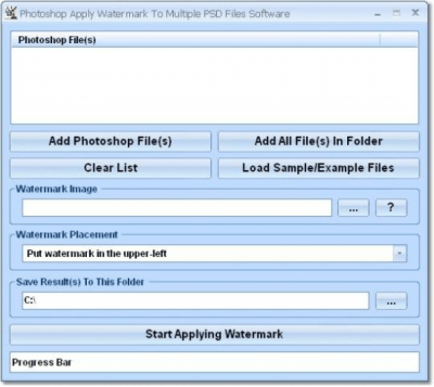 Скриншот приложения Photoshop Apply Watermark To Multiple PSD Files - №1