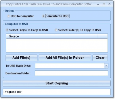 Скриншот приложения Copy Entire USB Flash Disk Drive To and From Computer - №1