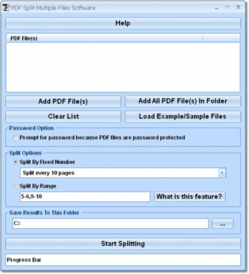 Скриншот приложения PDF Split Multiple Files Software - №1