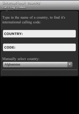Скриншот приложения A+ Calling Codes - №1
