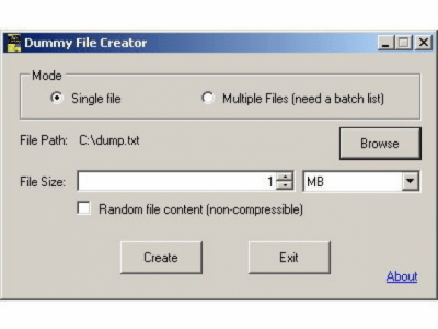 Скриншот приложения Dummy File Creator - №1