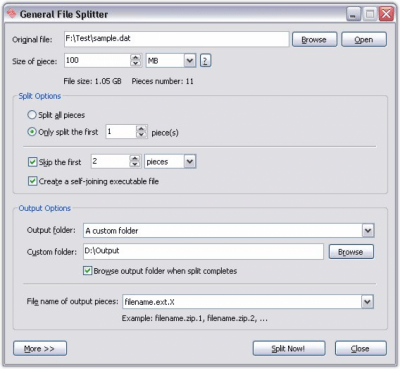 Скриншот приложения General File Splitter - №1