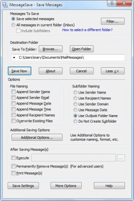 Скриншот приложения MessageSave for Microsoft Outlook - №2