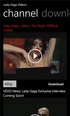 Скриншот приложения Lady Gaga Videos - №1