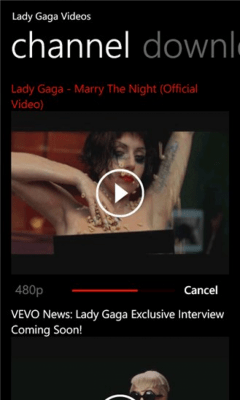 Скриншот приложения Lady Gaga Videos - №2