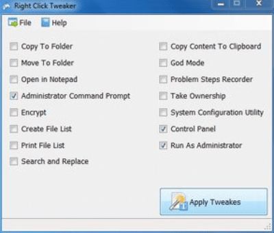 Скриншот приложения Right Click Tweaker Portable - №1