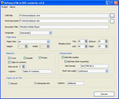 Скриншот приложения CHM to DOC Converter - №1