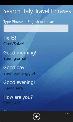 Скриншот приложения Italy Travel Phrases - №2