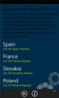 Скриншот приложения Europe and Russia Names - №2