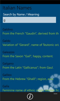 Скриншот приложения Italian Names - №2