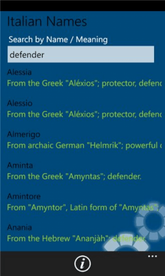 Скриншот приложения Italian Names - №3