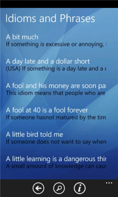 Скриншот приложения Idioms &amp; Phrases Free - №4