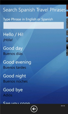 Скриншот приложения Spanish Travel Phrases - №2