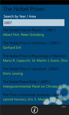 Скриншот приложения Nobel Prizes - №2