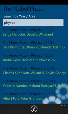 Скриншот приложения Nobel Prizes - №3
