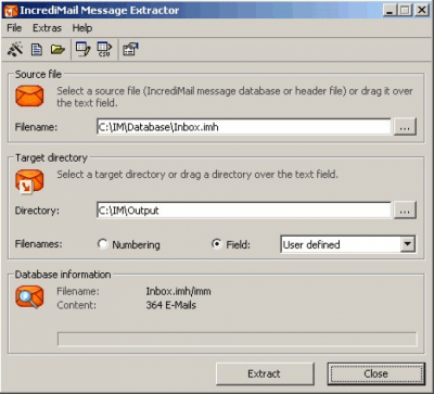 Скриншот приложения IncrediMail Message Extractor - №1