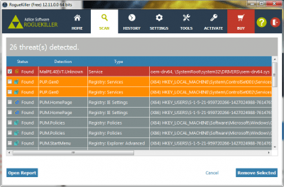 Скриншот приложения RogueKiller - №4