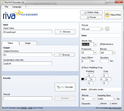 Скриншот приложения Riva FLV Encoder - №1