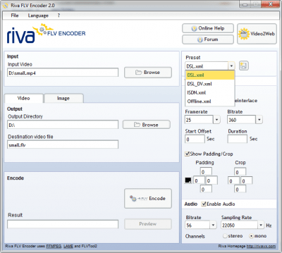 Скриншот приложения Riva FLV Encoder - №2