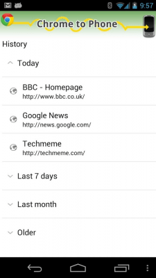 Скриншот приложения Google Chrome to Phone - №2