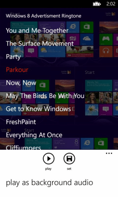 Скриншот приложения Windows 8 Ringtone - №2